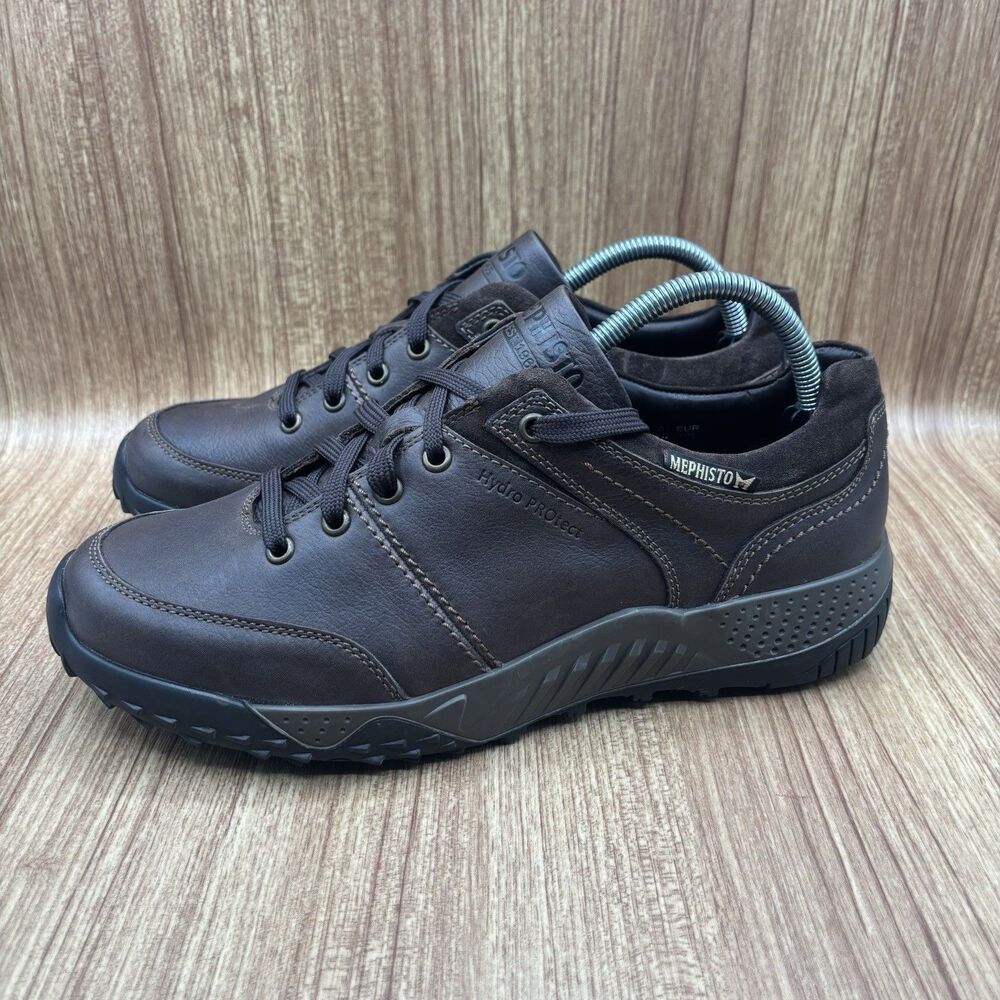 Mephisto Fabiano Hydro Protect Brown Leather Men’s Size 9.5 Lace Up Sneakers - Picture 4 of 12